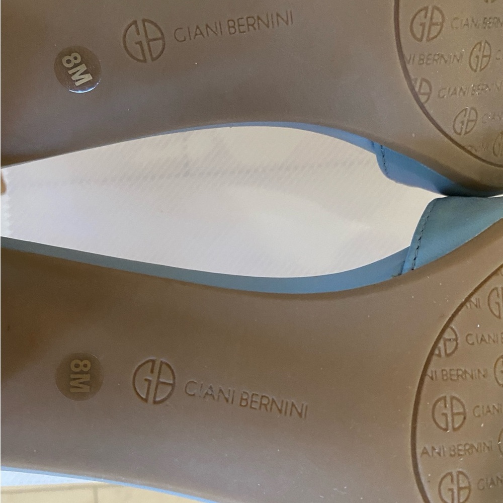 Giani Bernini Leather Light Blue T-Strap Heels - Picture 7 of 10